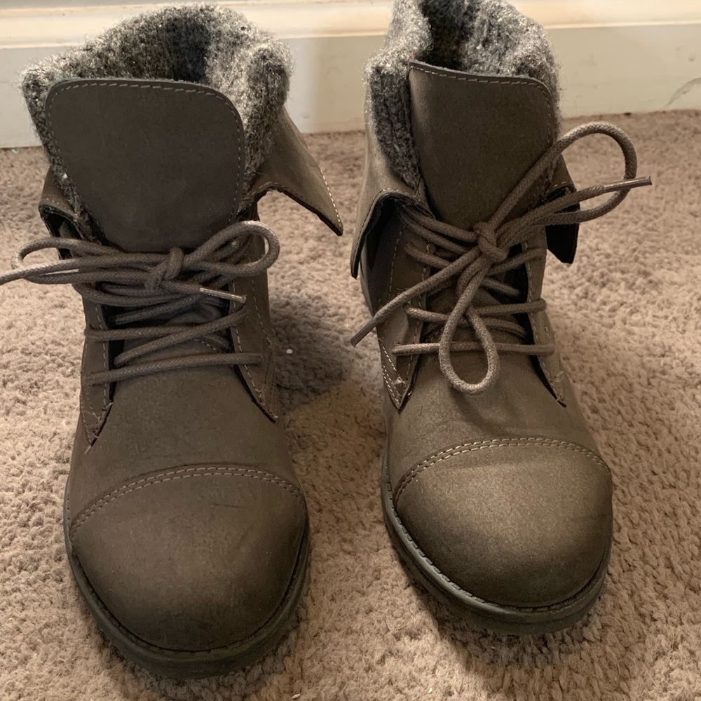 Gray suede booties. Worn once